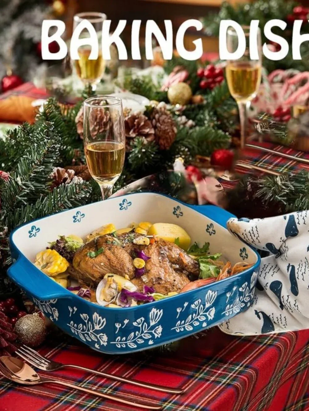 Ceramic 9x9 Baking Dish & Casserole Pan - Versatile Brownie & Lasagna Bakeware